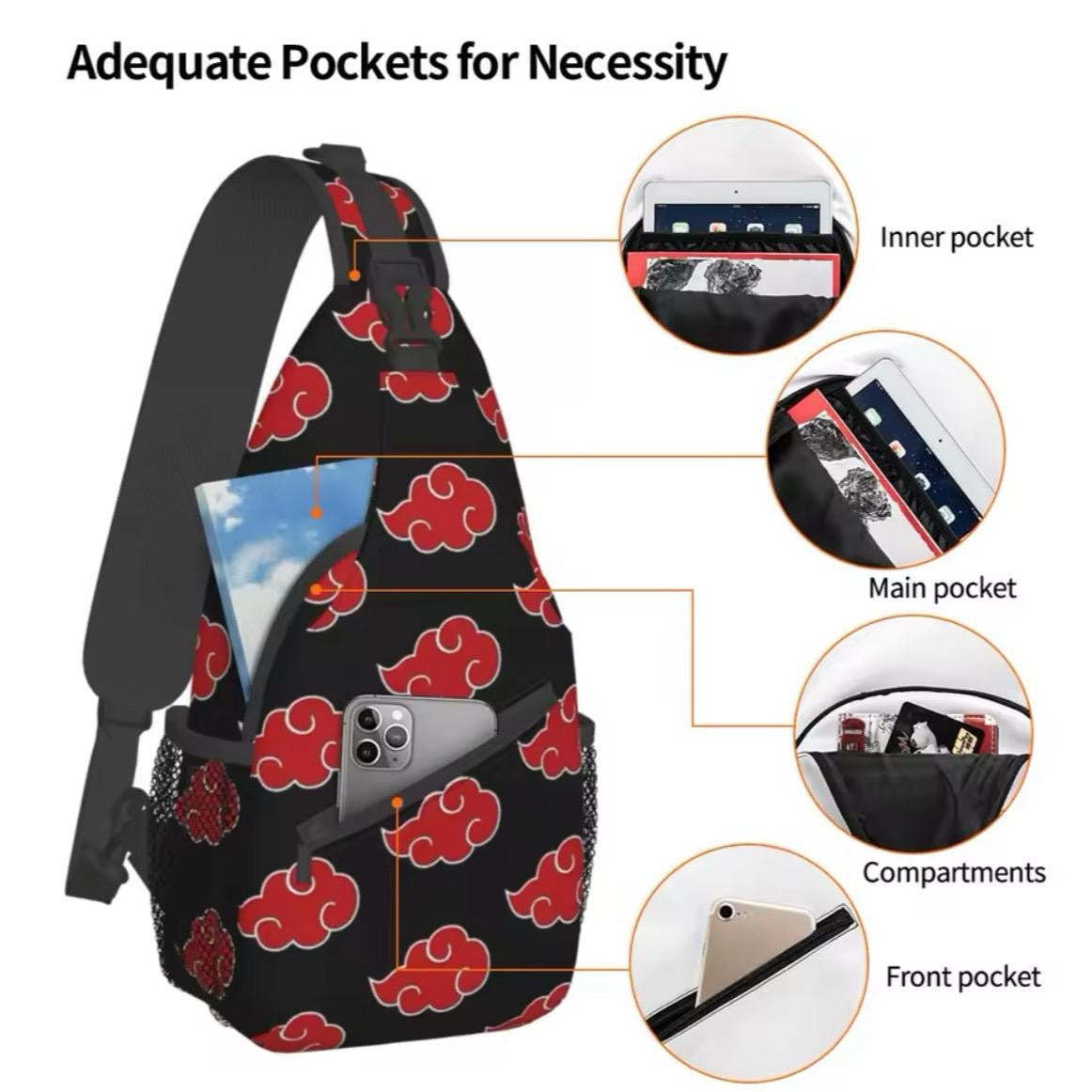 Akatsuki Crossbody Chest Bags Backpack