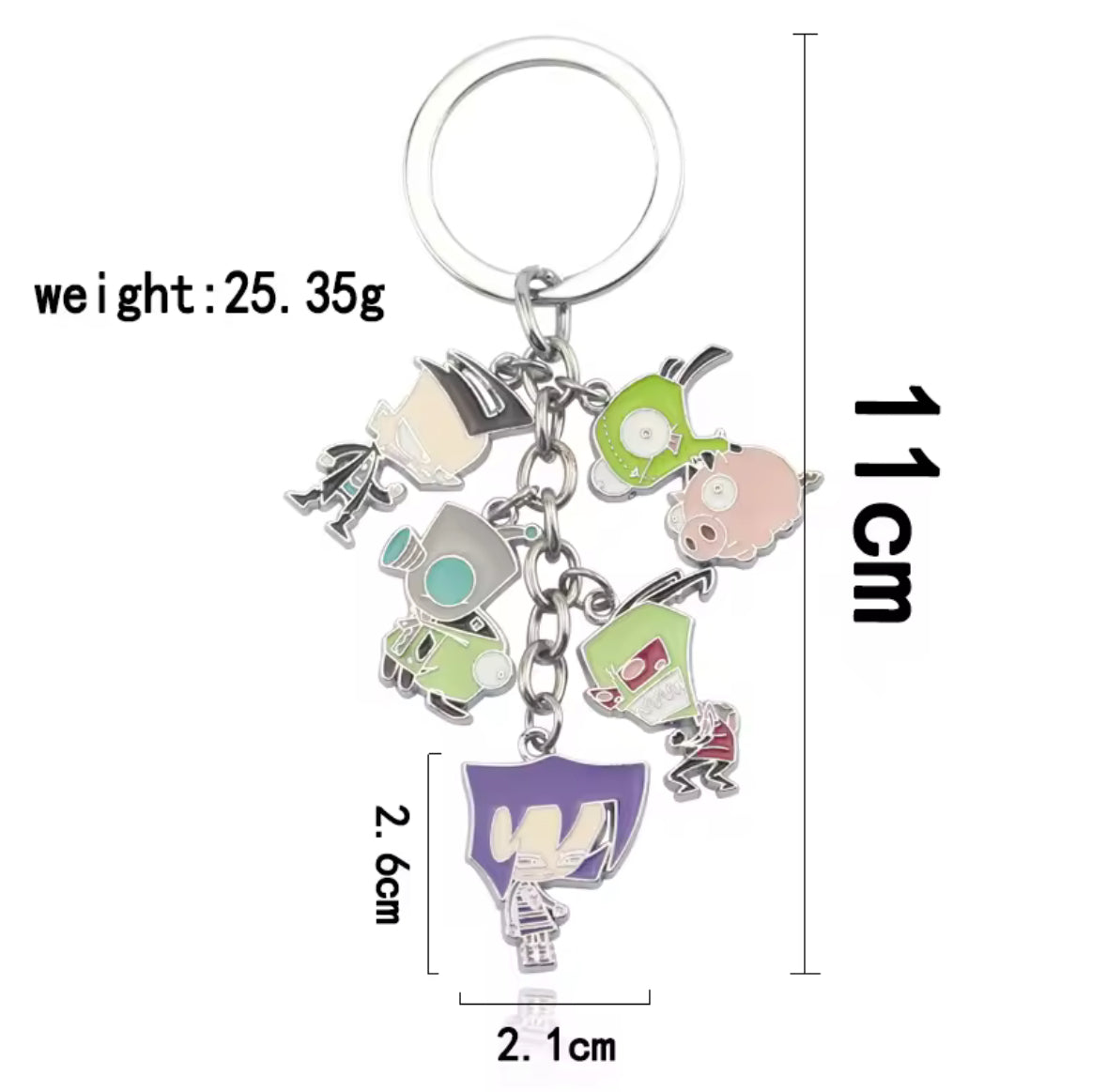 Invader Zim Charms Keychain