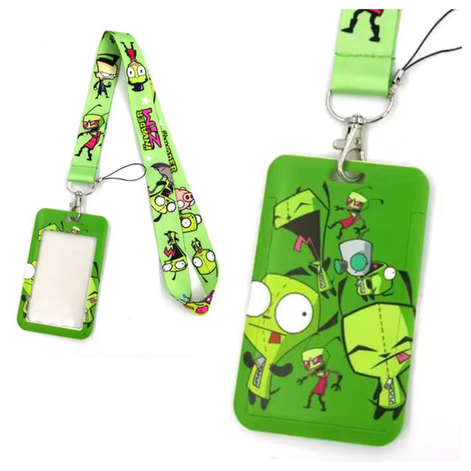 Invader Zim Characters Lanyard Card Pass ID Holder