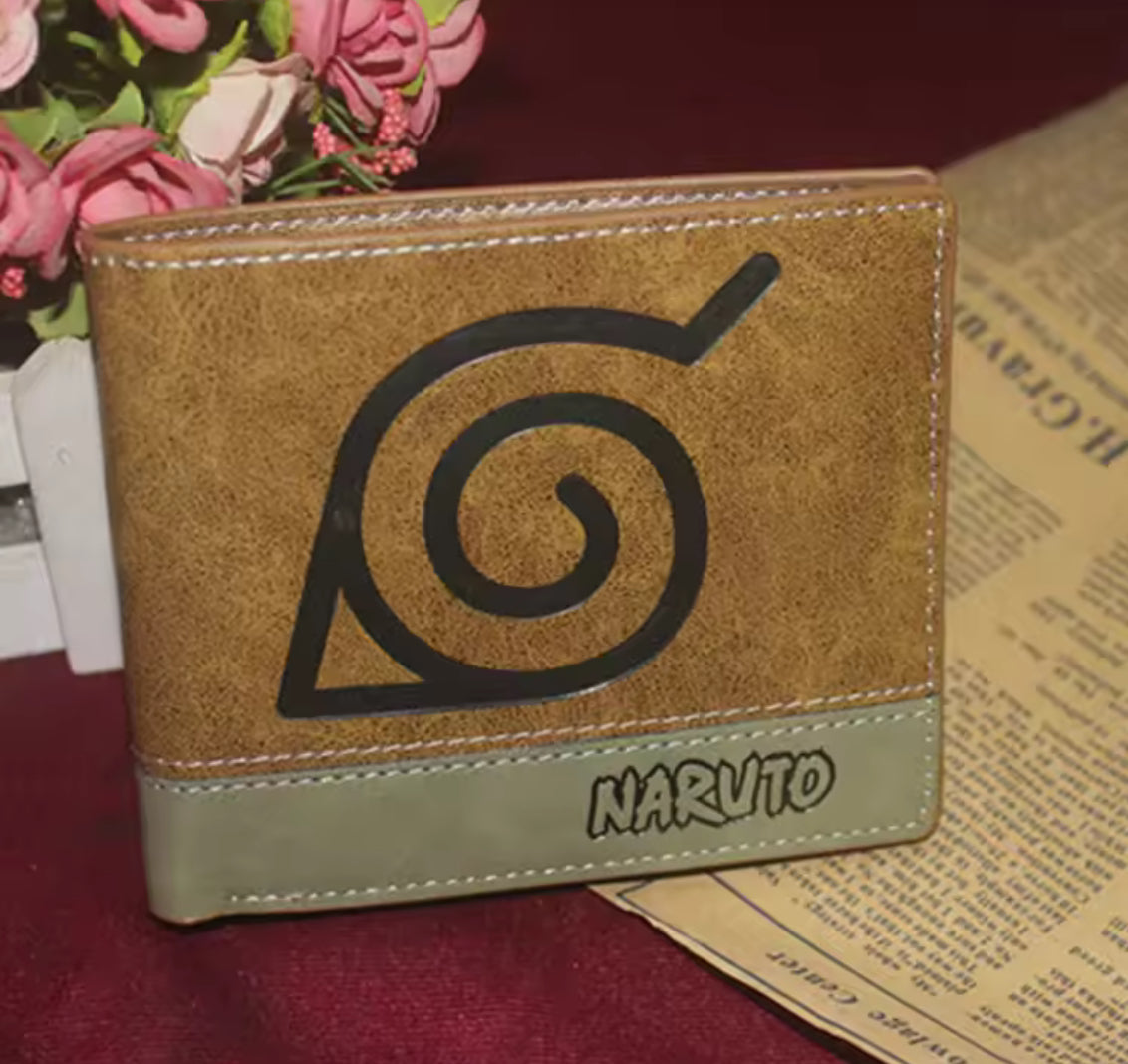 Naruto Shippuden Konoha Hidden Leaf Symbol Brown Wallet
