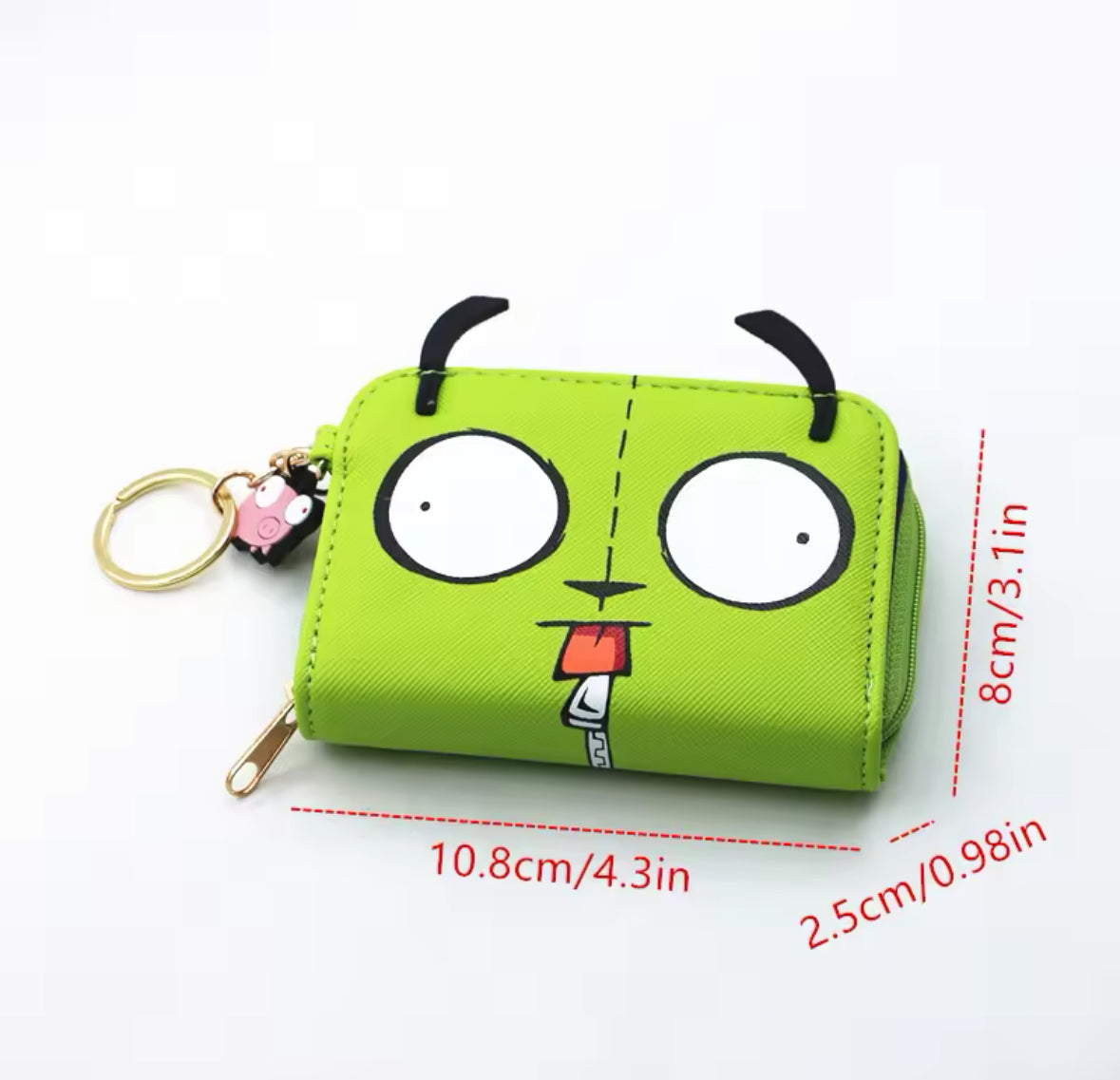 Invader Zim Gir 3D Wallet Keychain Ring Piggy