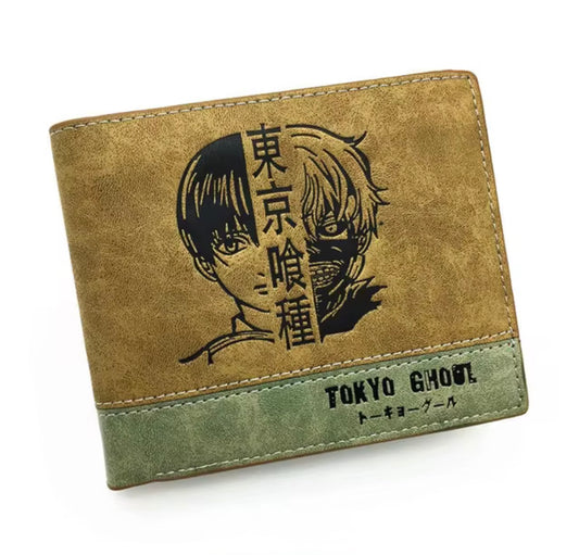 Tokyo Ghoul Ken Kaneki Brown Wallet - Eyepatch, Centipede, One eyed King