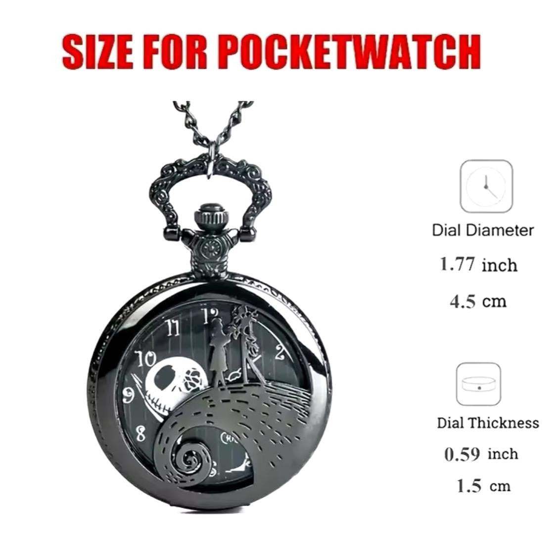 Nightmare Before Christmas Jack Skellington Pocket Watch