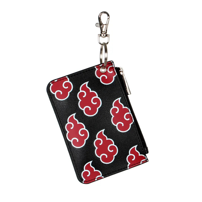 Akatsuki Red Cloud Pattern Design Keychain Wallet