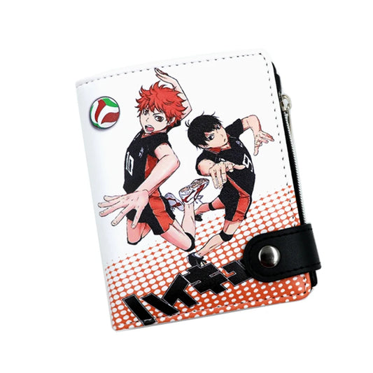 Shoyo Hinata and Tobio Kageyama Button Leather Wallet