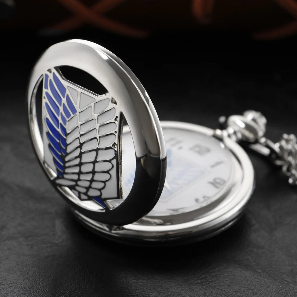 Silver or Bronze Scout Regiment Survey Corps Wings of Freedom Pocket Watch