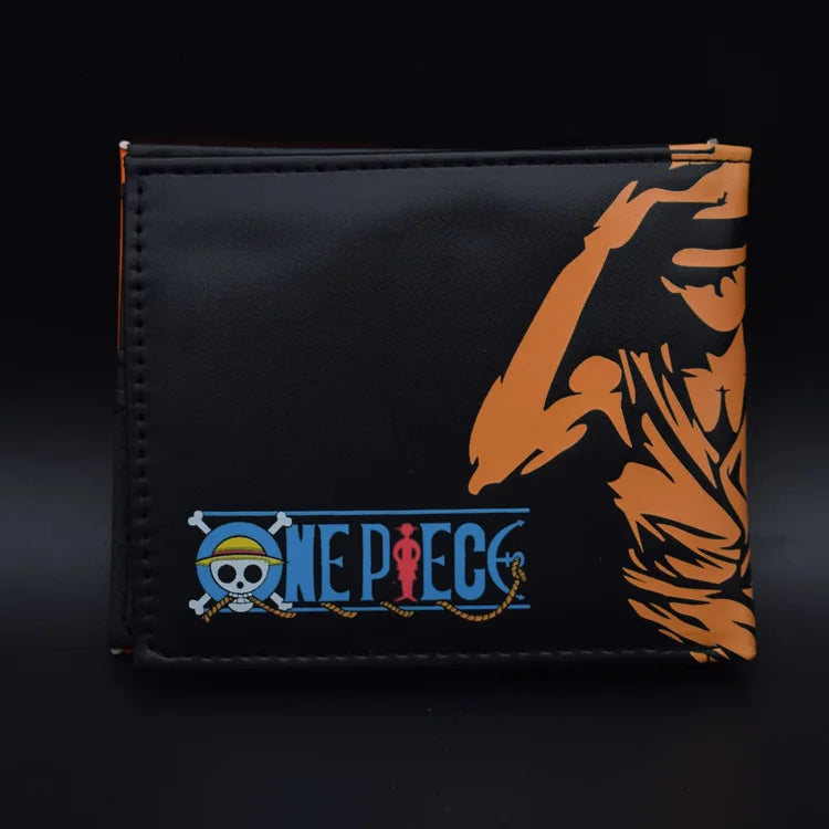 Monkey D Luffy Straw Hat Pirates Symbol Pendant Orange Leather Wallet