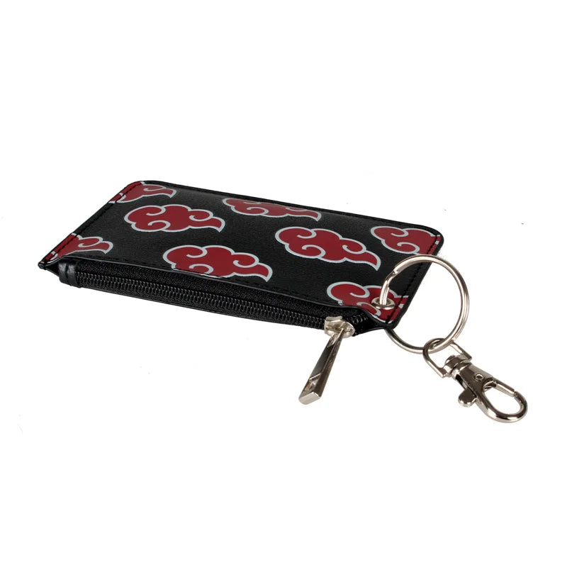 Akatsuki Red Cloud Pattern Design Keychain Wallet