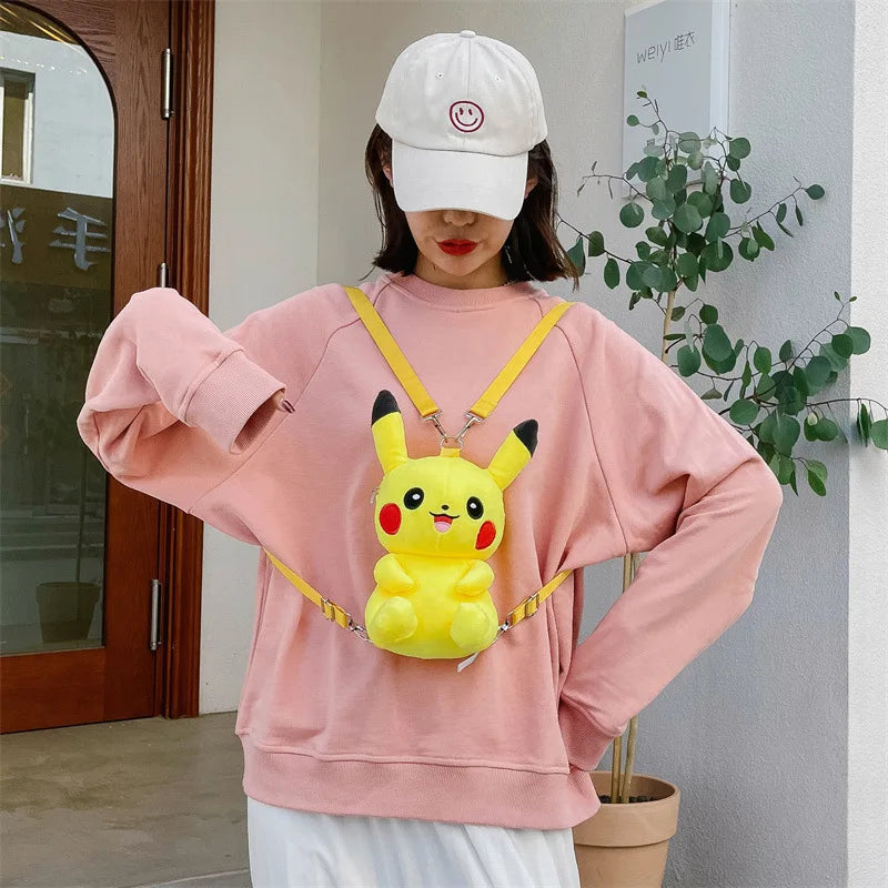 30cm Cute Plush Pikachu Small Bag Backpack