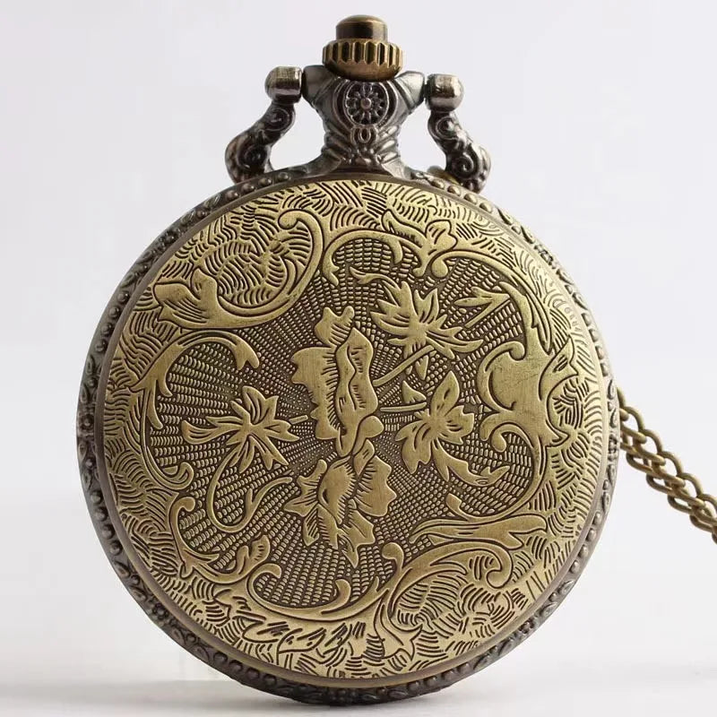 Bronze Luffy Yellow Straw Hat Pirates Pocket Watch