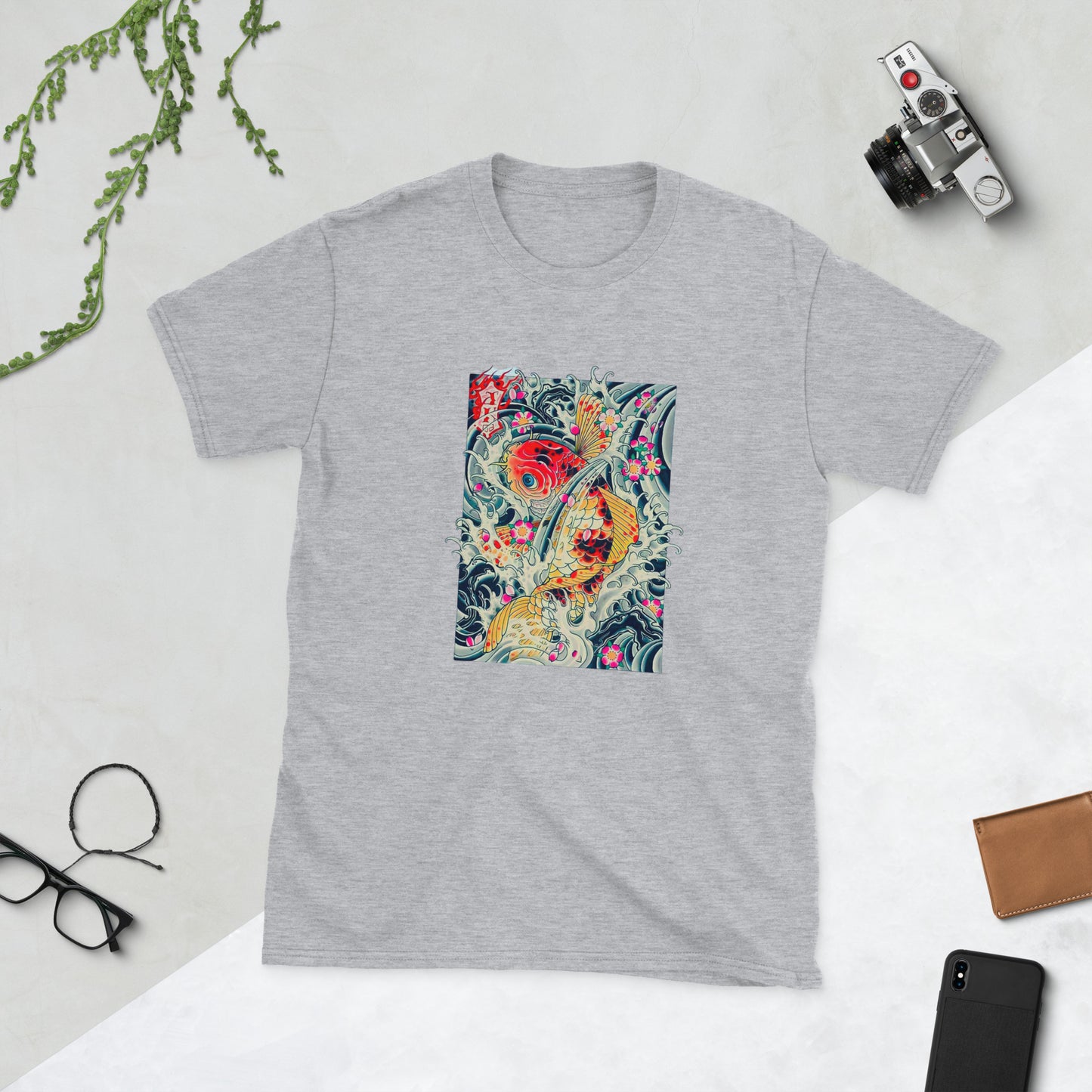 Japanese Koi Fish Tattoo Graphic Short-Sleeve Unisex T-Shirt