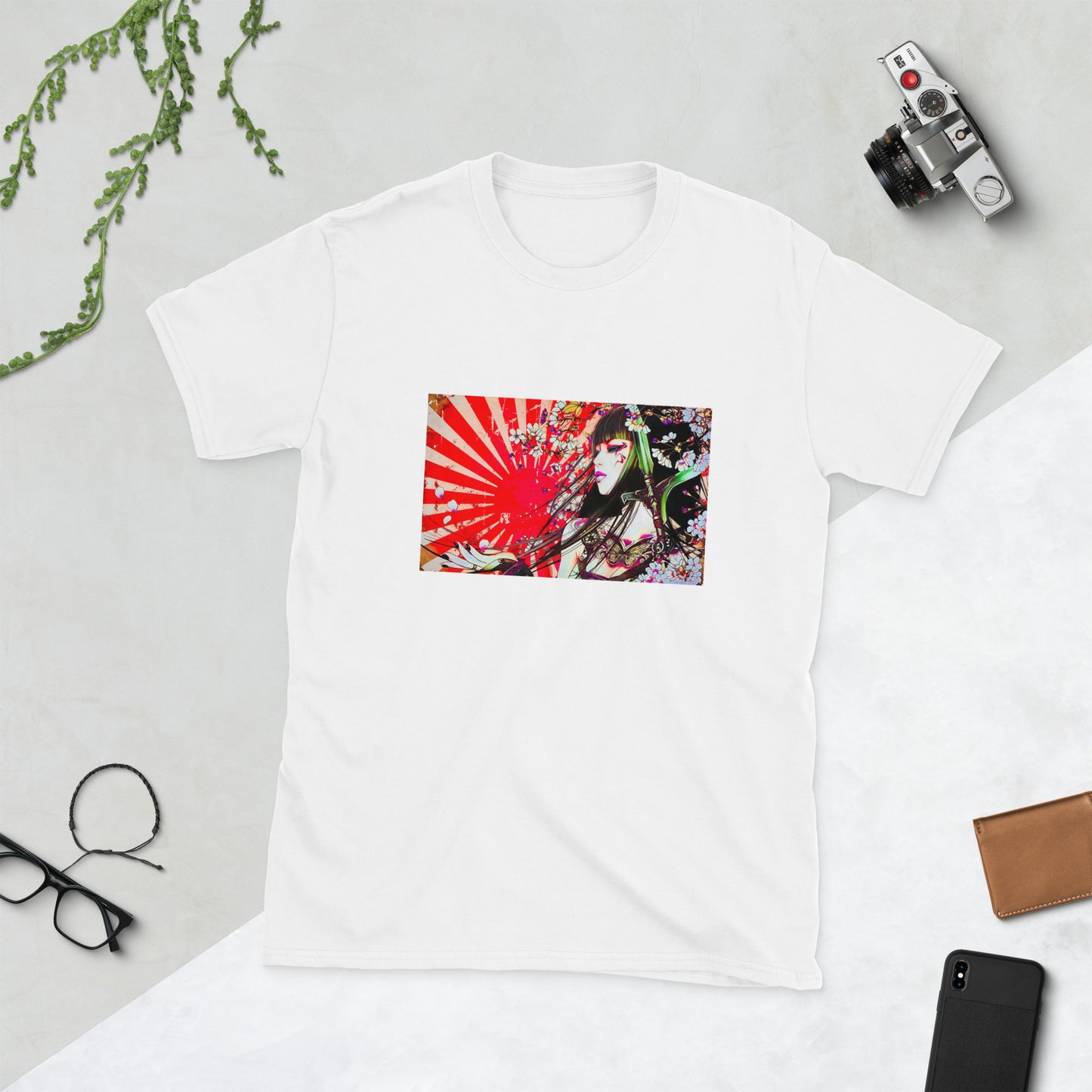 Japanese Sun Geisha Graphic Streetwear Short-Sleeve Unisex T-Shirt