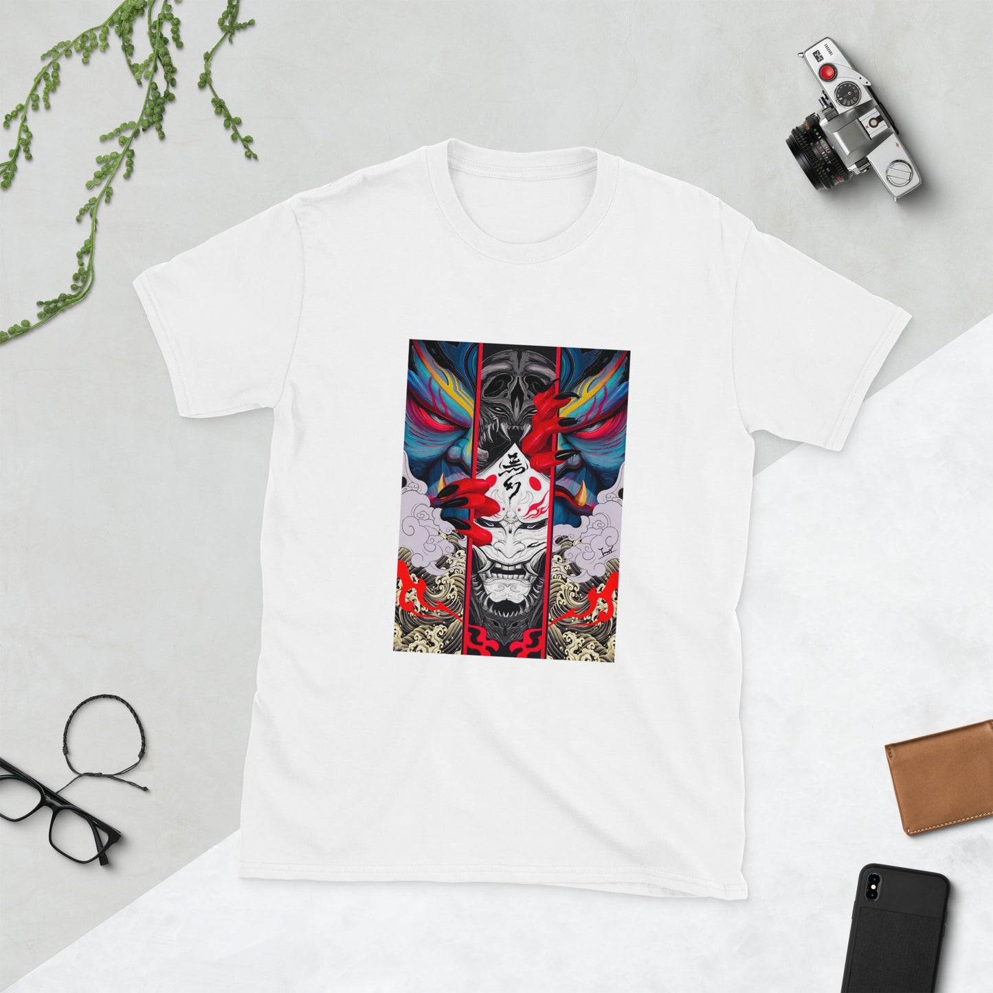 Japanese 3 Layer Demon Graphic Short-Sleeve Unisex T-Shirt