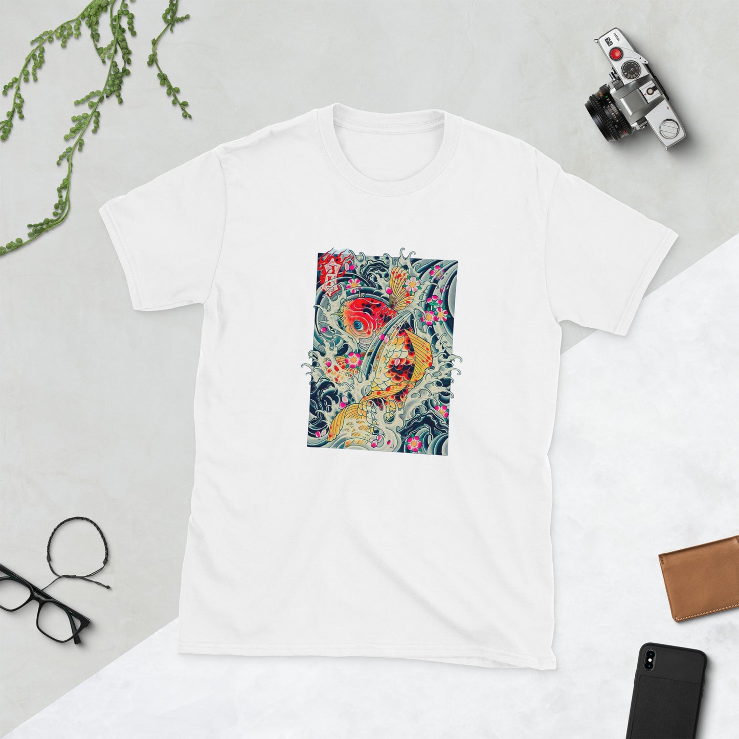 Japanese Koi Fish Tattoo Graphic Short-Sleeve Unisex T-Shirt